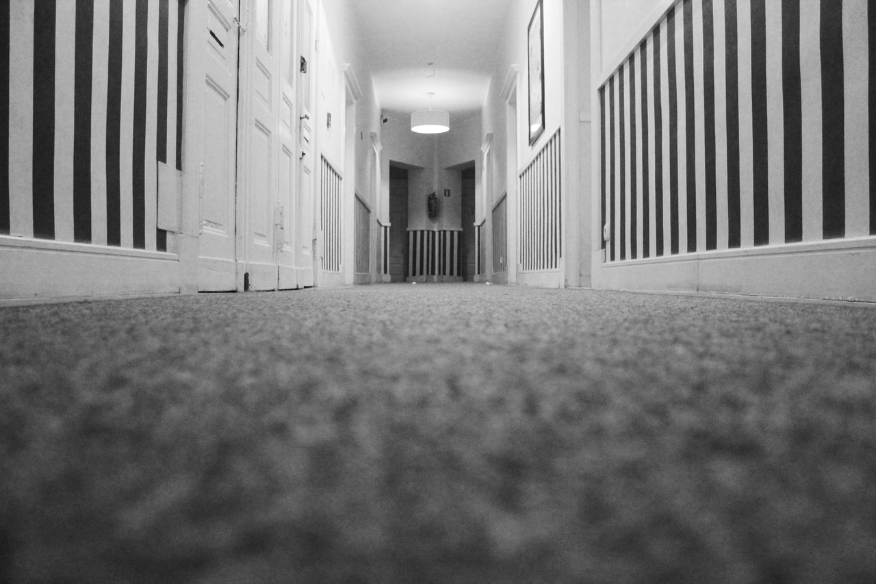 Professional carpet-cleaning technician working on site